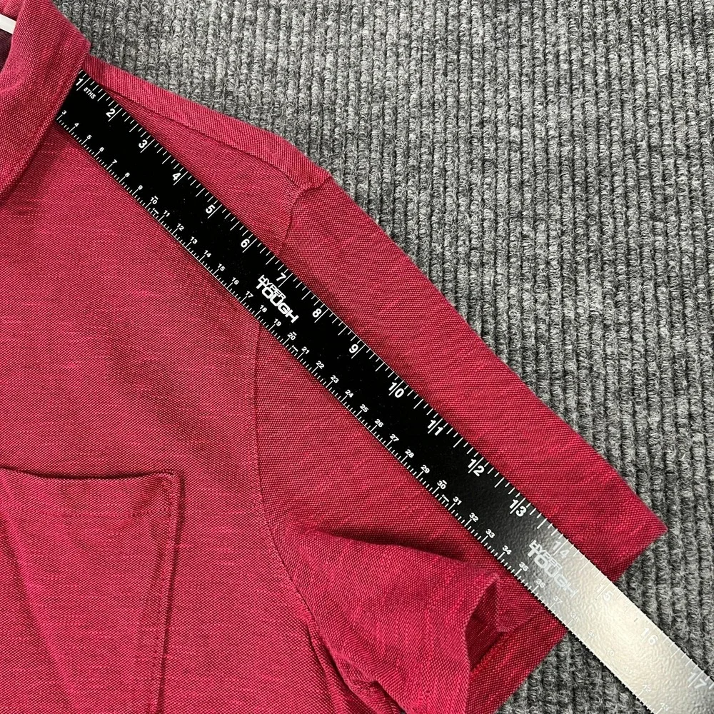 Banana Republic Mens Large Red Short Sleeve‎ Performance Pique Polo Shirt